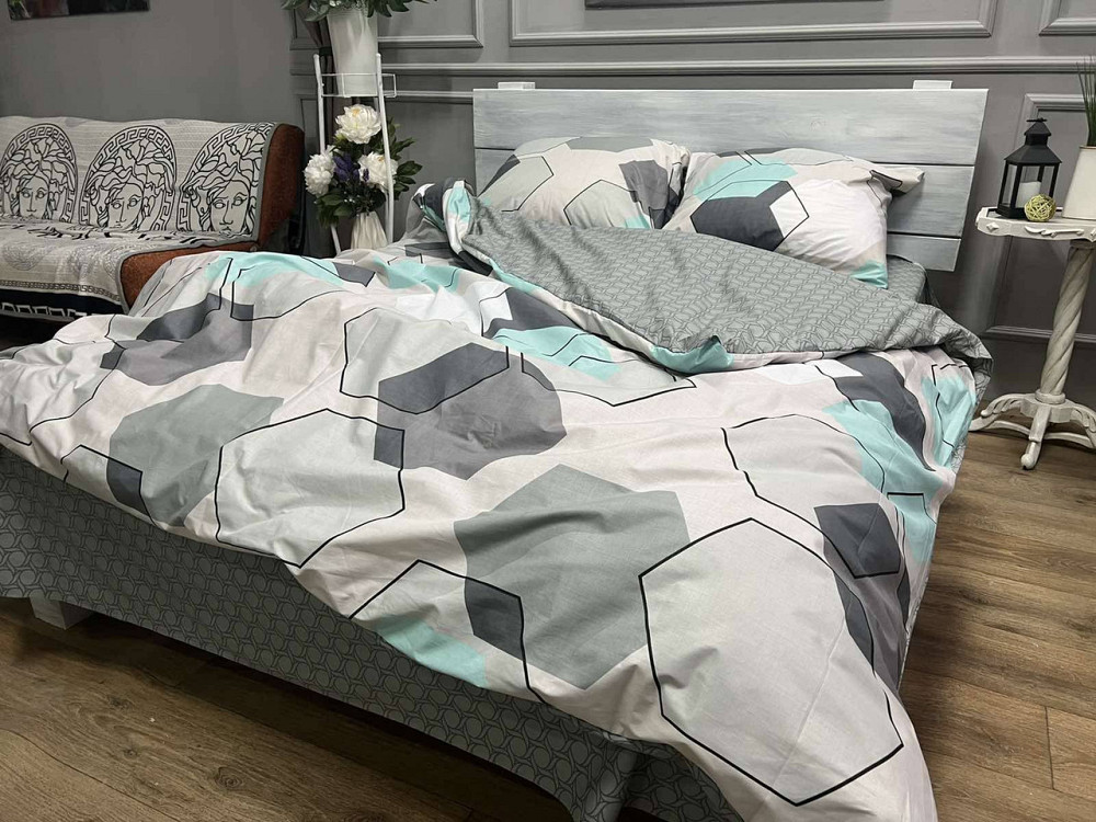 Ecotton Комплект постільної білизни Ecotton двоспальний Сімейний 150х215 см сірий (23909) Коломия - фото 1