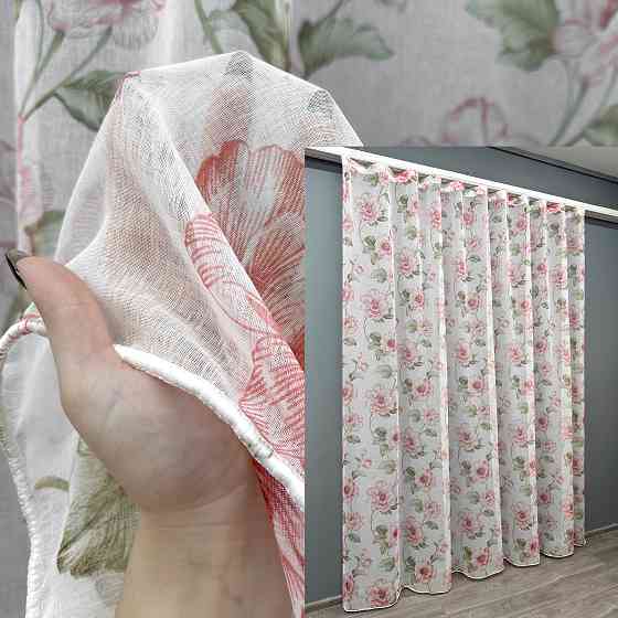 Тюль VR-Textil 1867т Flora Батист Різнобарвний 400х270 см (42-1376) Київ