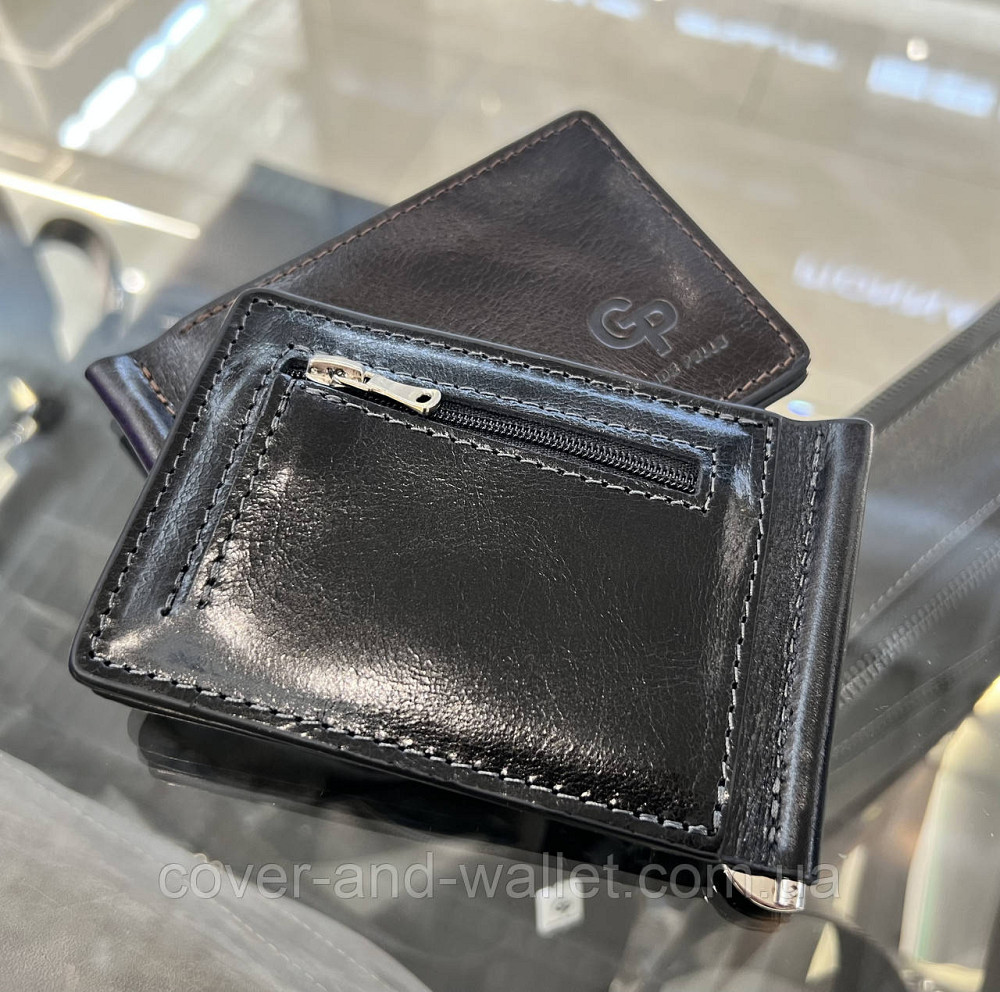 Шкіряний гаманець затискач для купюр та карток з монетницею Grande Pelle Onda Київ - фото 5