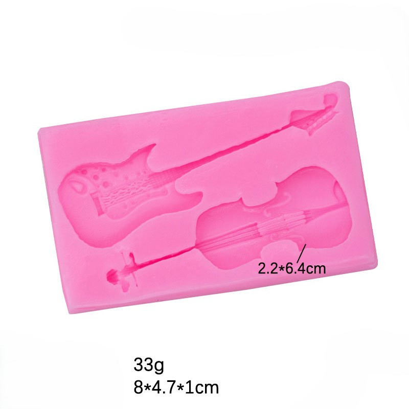 Молд силиконовый Скрипка и гитара 80 на 47 мм розовый Киев - изображение 2