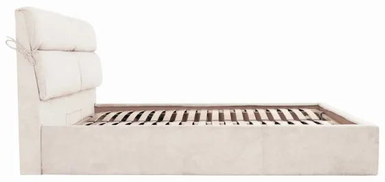Кровать Edinburgh Comfort 140 х 200 см Мисти Milk С подъемным механизмом и нишей для белья Бежевый Днепр