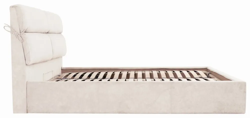 Кровать Edinburgh Comfort 140 х 200 см Мисти Milk С подъемным механизмом и нишей для белья Бежевый Днепр - изображение 4