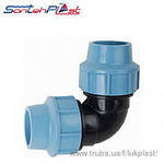 Колено зажимное для пет трубы сантехпласт ∅ 25 Харків - фото 1