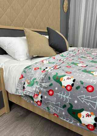 Плед-покривало Decorator WellSoft 150х210 см з різдвяним принтом Сірий (87-287) Київ