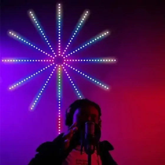 Светодиодная RGB лента Фейерверк с пультом и Bluetooth от USB, 5V 213 LED Коломия