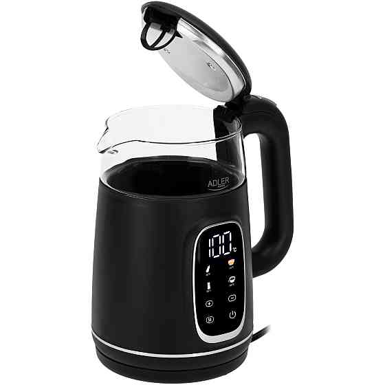 Електрочайник Adler AD 1305 black silver 1850-2200Вт/ 1.7л/ скло/ встановлення температури/ Вінниця