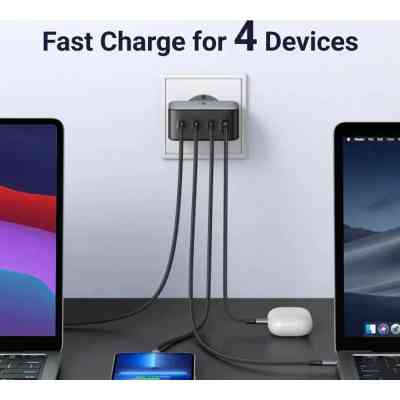 Зарядное устройство Ugreen 4xUSB 100W (3xUSB-C+USB-A) Gan Tech Fast GAN Charger black CD226 (40747) Винница