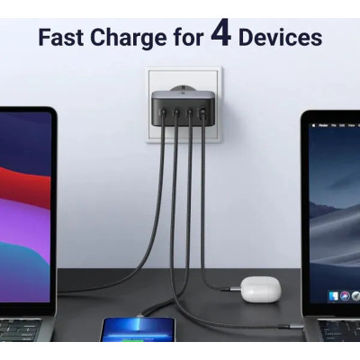 Зарядное устройство Ugreen 4xUSB 100W (3xUSB-C+USB-A) Gan Tech Fast GAN Charger black CD226 (40747) Винница - изображение 2