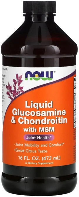 Глюкозамін і хондроїтин з МСМ Now Foods Glucosamine & Chondroitin with MSM 473 мл Київ - фото 1