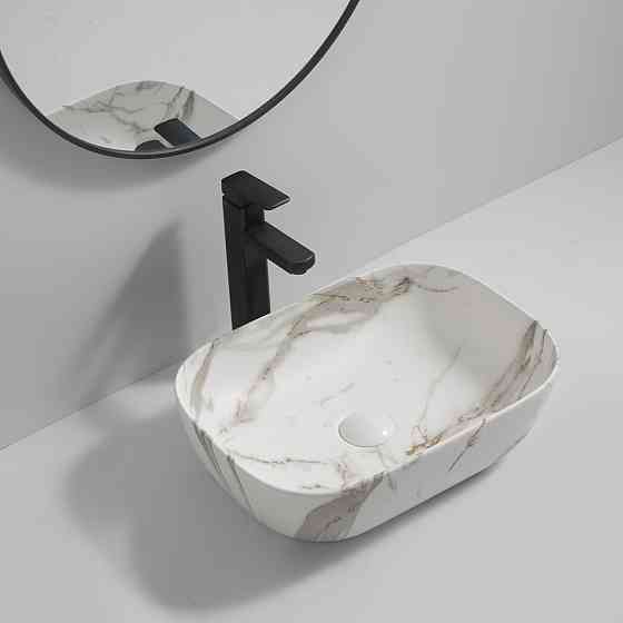 Раковина накладна MIXXUS PREMIUM DIVERSE-0114 MARBLE 455х325х135mm   ( MP6545 ) 25562 Харків