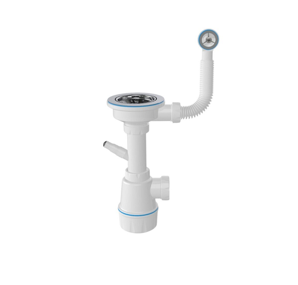 VALESO Комплект: Мийка ARIA 5851 біла в крапку + Змішувач 56 B NESP білий в крапку + Сифон 1041 Київ - фото 5