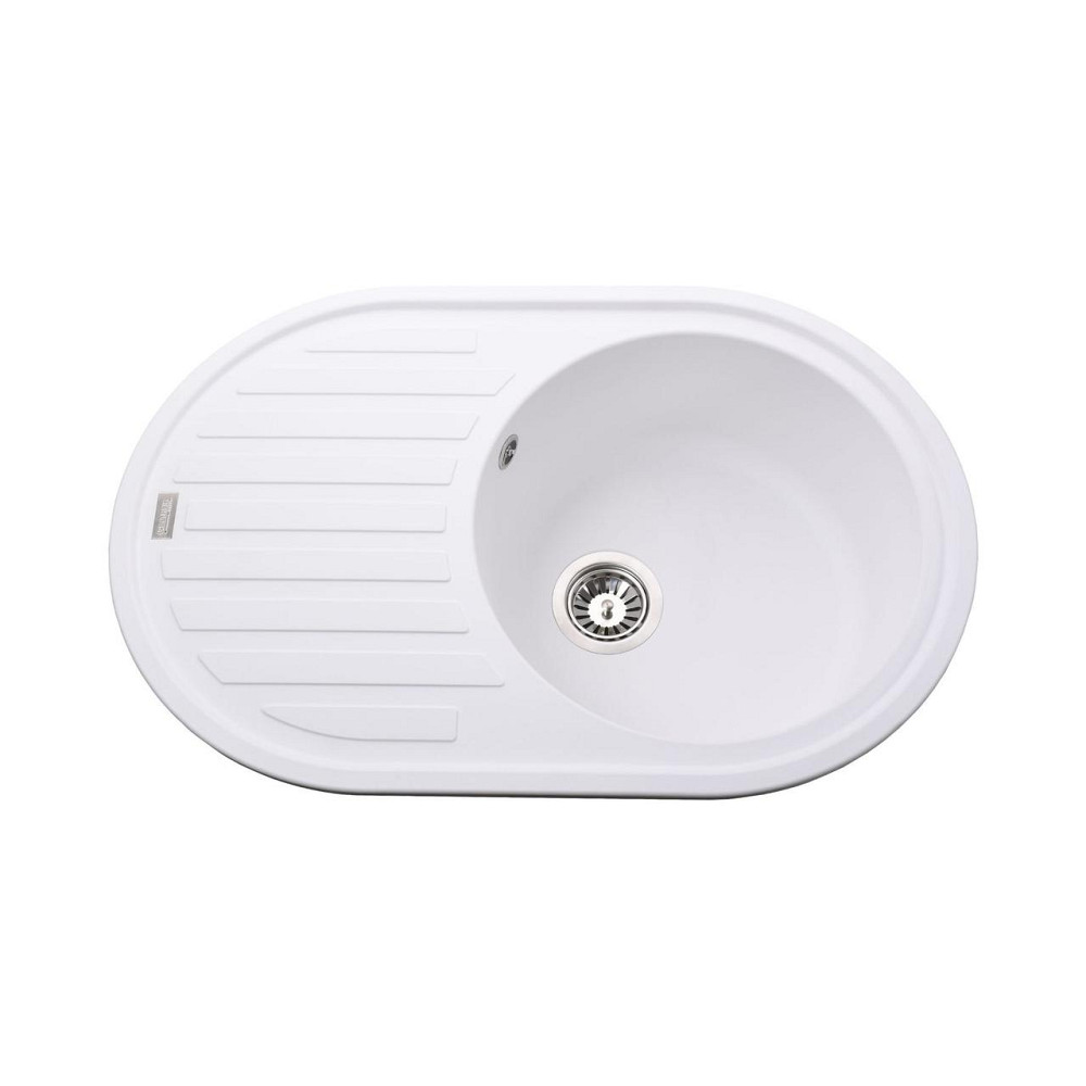 Гранітна мийка Globus Lux OHARA білий 770х500 мм-А0007 Київ - фото 1