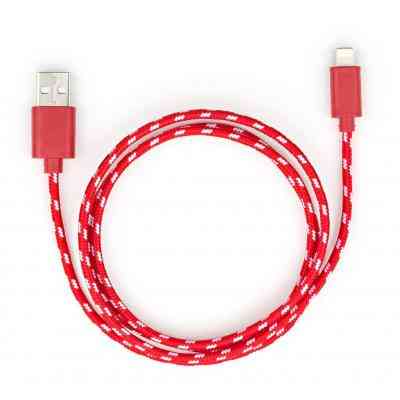 Дата кабель USB 2.0 AM to Lightning 2color nylon 1m red Vinga (VCPDCLNB31R) Вінниця