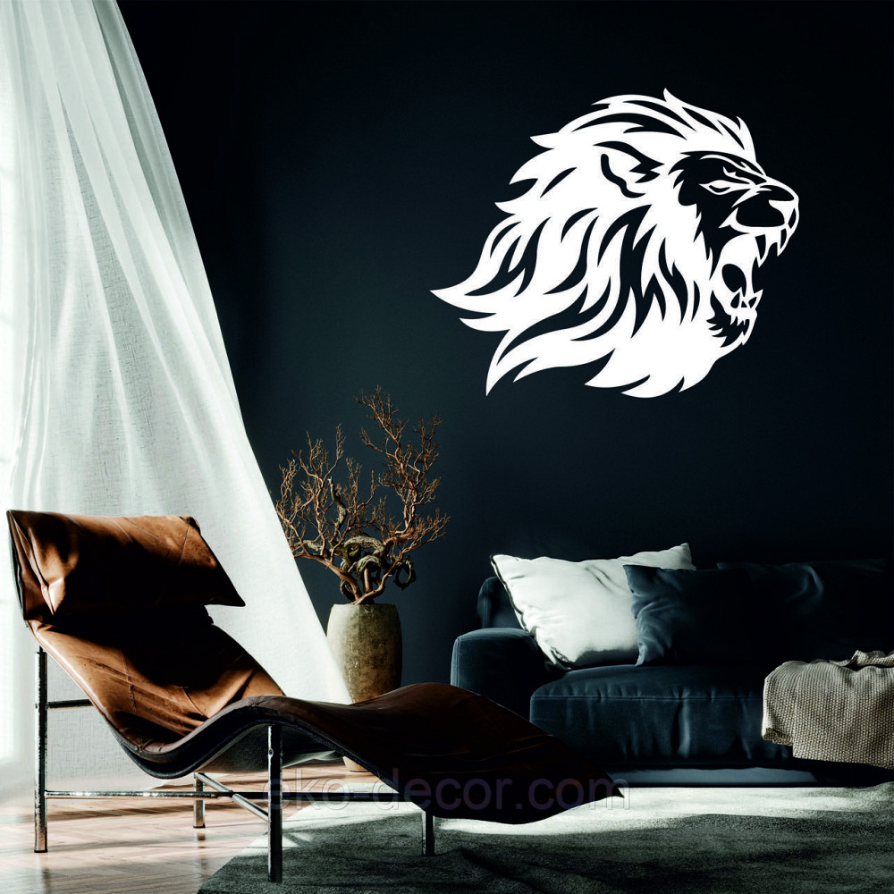 Настенный декор Панно  «Лев»  Декор на стену 110*90 см, Белый Киев - изображение 1