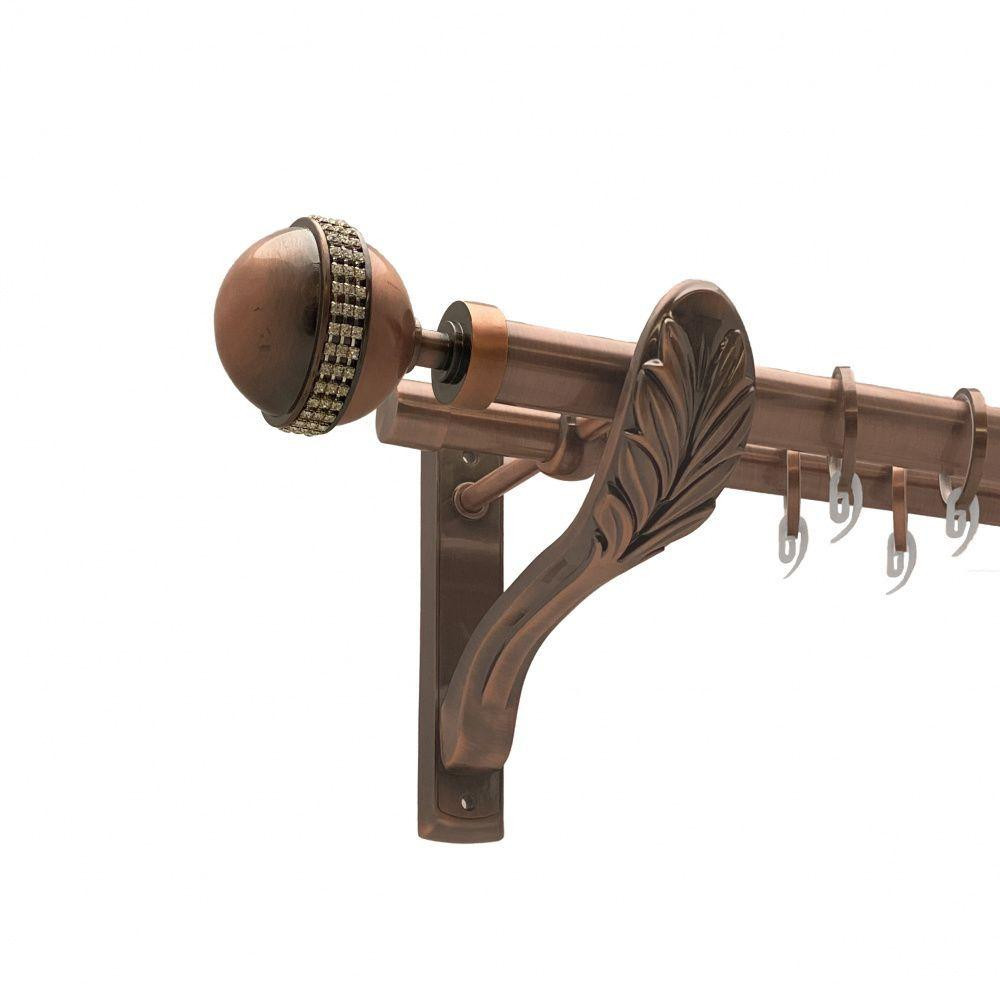 Карниз Orvit Авея металевий дворядний ретро гладка труба кільце фасонне металеве  Мідь 25\19 мм 200 см (00-00009927) Львів - фото 1