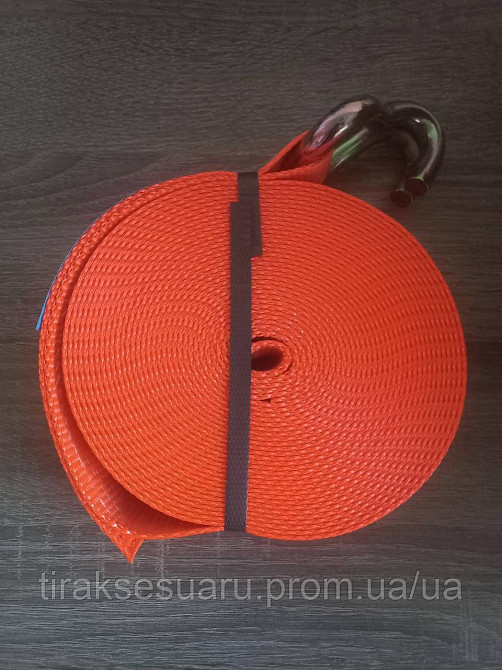 Стяжной ремень без трещетки 10м 5 тонн Стяжной ремень 5тон Стяжной ремень 10м 5тон Луцк - изображение 1