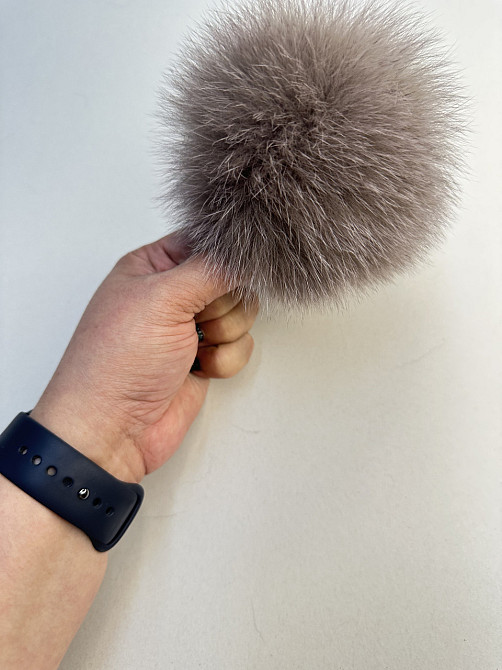 Помпони з натурального хутра песця на шапку 10-12см Кофе Харків - фото 6