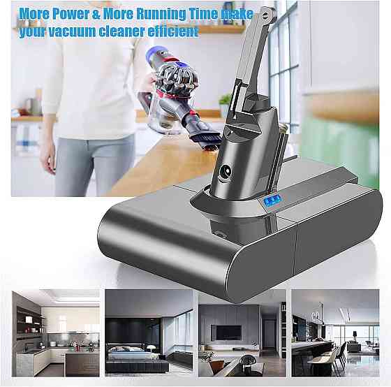 Аккумулятор для пылесоса Dyson V8 с 2 фильтрами 21,6V 6000 mAh сменная батарея для Absolute Animal Fluffy SV10 Киев