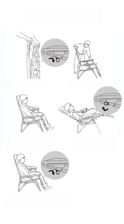 Розкладне крісло-шезлонг Zero Gravity WCG S-10 з ротангу з підголовником і підставкою Київ