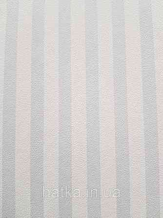 Шпалери флізелінові дитячі еко Lutece Tartine et Chocolat блакитні смуги білі з перламутром Київ