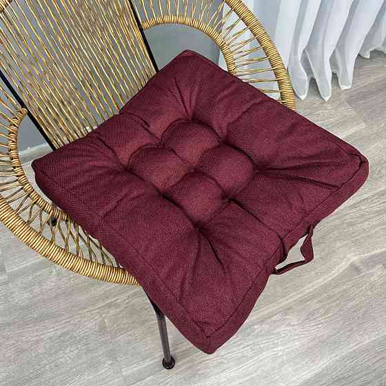 Подушка для стульев (50x50х8 см) Decorator Мальмо цвет бордовый 84-184 Киев