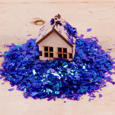 Прикраса декоративна Novogod`ko сніг штучний фіолетовий, крупний, 80 г (974173) Вінниця - фото 1