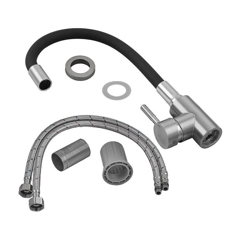 Кухонний змішувач Armata SUS-011 Refl.Black з чорним силіконовим виливом (CH6480) Харків - фото 2