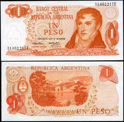 Аргентина 1 песо 1970-1973 г. UNC Полтава - изображение 1