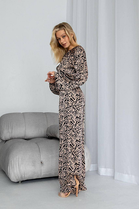 Женский шелковый костюм Бежевый M Харьков - изображение 3