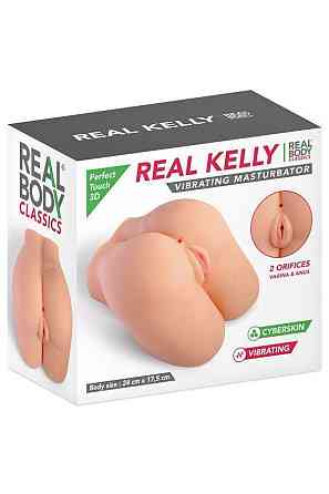 Мастурбатор-півторс з вібрацією Real Body Real Kelly, вагіна та анус, 24х17,5 см Sex Aura Київ