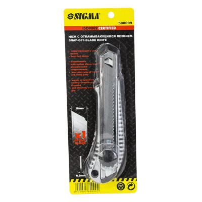 Ніж монтажний Sigma металевий корпус, лезо 18мм, гвинтовий замок (8211031) Вінниця - фото 4