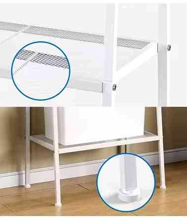 Стеллаж полка напольная на 3 яруса металлическая цвет белый высота 150 см Каменец-Подольский