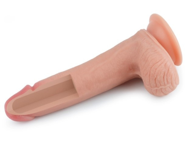 Фалоімітатор - Dual-Layered Silicone Cock 8" Flesh Sex Aura Київ - фото 2
