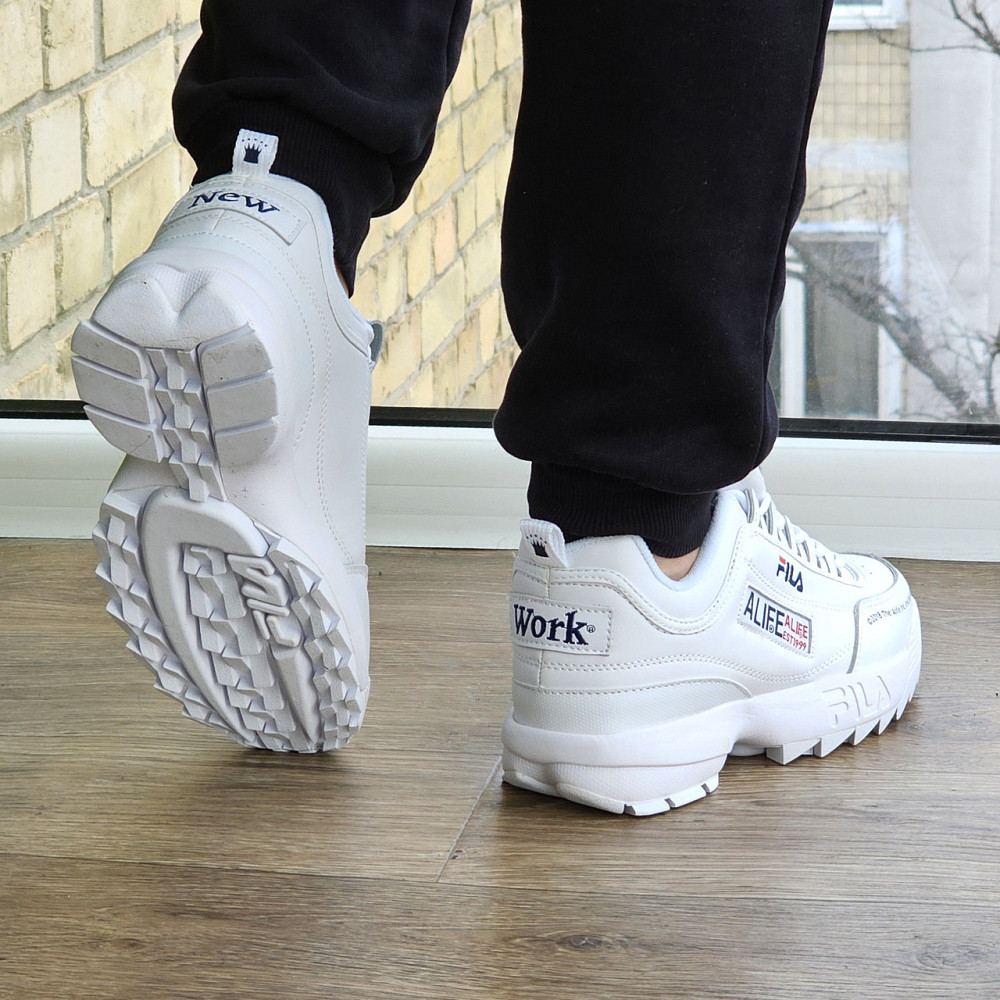 Кросівки Жіночі FILA Disruptor Білі Шкіряні Філа для бігу (розміри: 36,37,38,39,40) Відео Огляд Дніпро - фото 4