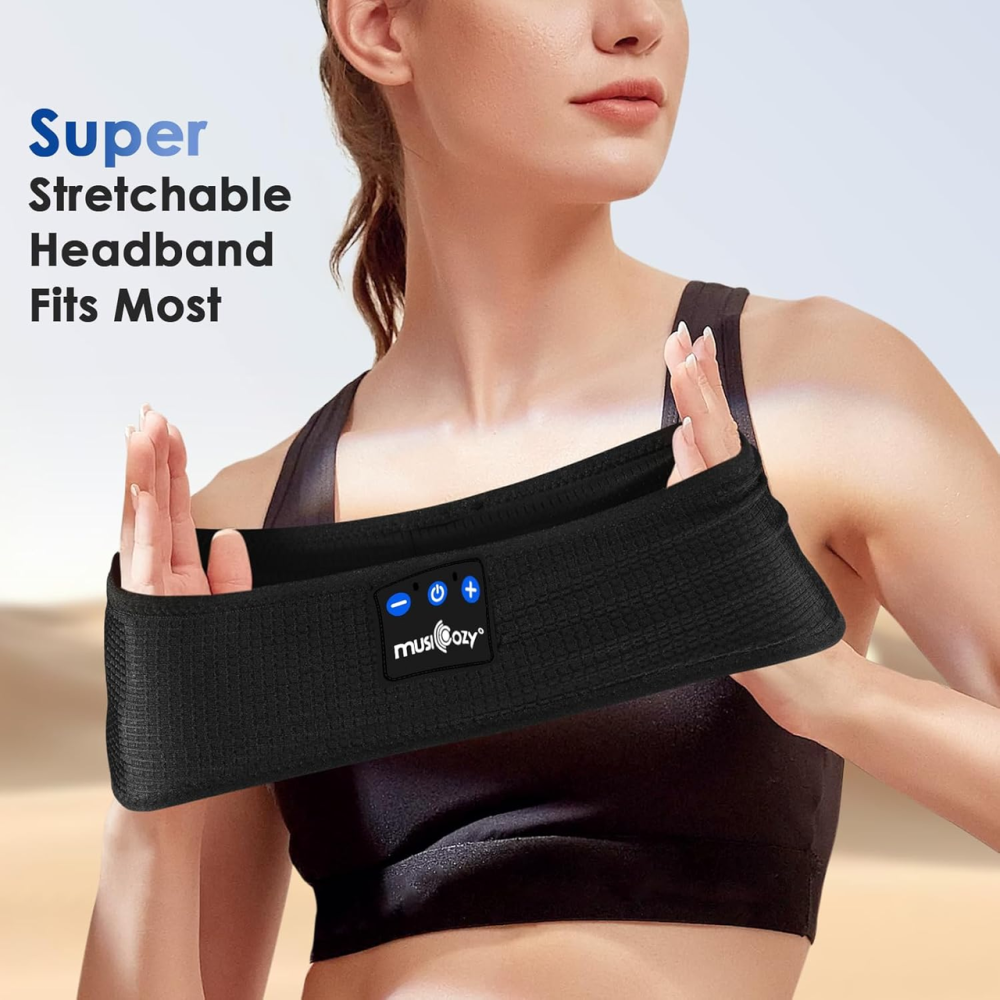 Bluetooth-наушники для сна MUSICOZY с повязкой, тонкие динамики, микрофон, до 16 часов, черные Киев - изображение 8