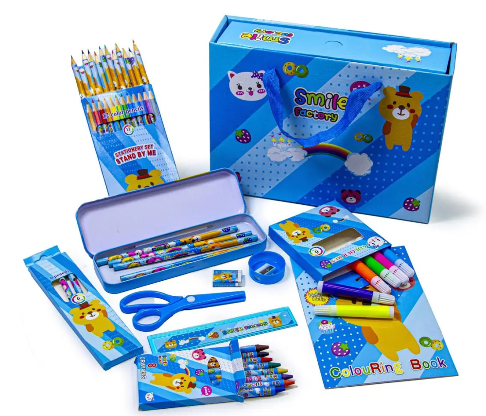 Детский набор канцелярских принадлежностей с пеналом CD8808 Синий Одесса - изображение 1