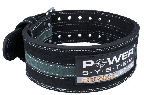 Пояс для пауерліфтингу Power System PS-3800  PowerLifting шкіряний Black/Grey Line L Кам'янське - фото 1