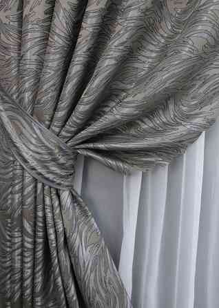 Комплект готовых штор VR-Textil Жаккард Magic № 1609ш Хаки 145х270 см 2 шт (33-0464) Киев