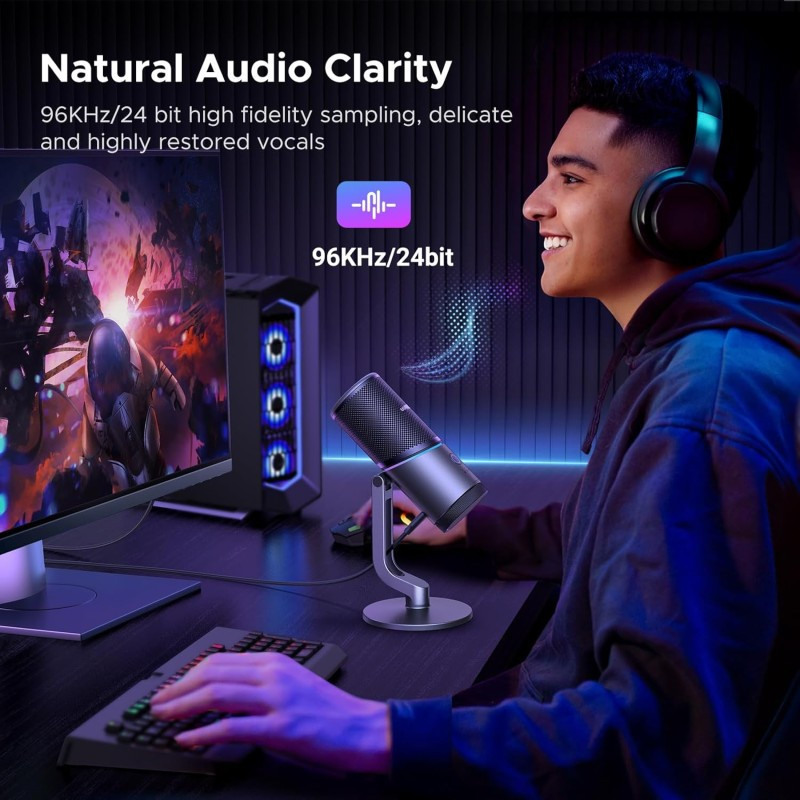 Мікрофон UGREEN CM769 Desktop USB Microphone RGB 24-bit 96kHz ANS Одеса - фото 8