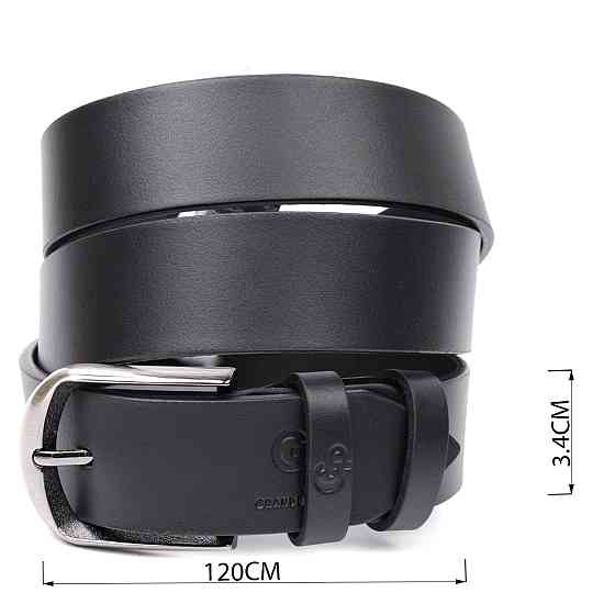 Классический брючный пояс для мужчин из натуральной кожи GRANDE PELLE 11680 Черный Киев