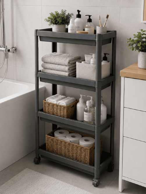 Етажерка 4-х ярусна Violet House 6014 Long Shelf GREY 54х18х91 см (7040714) Київ - фото 5
