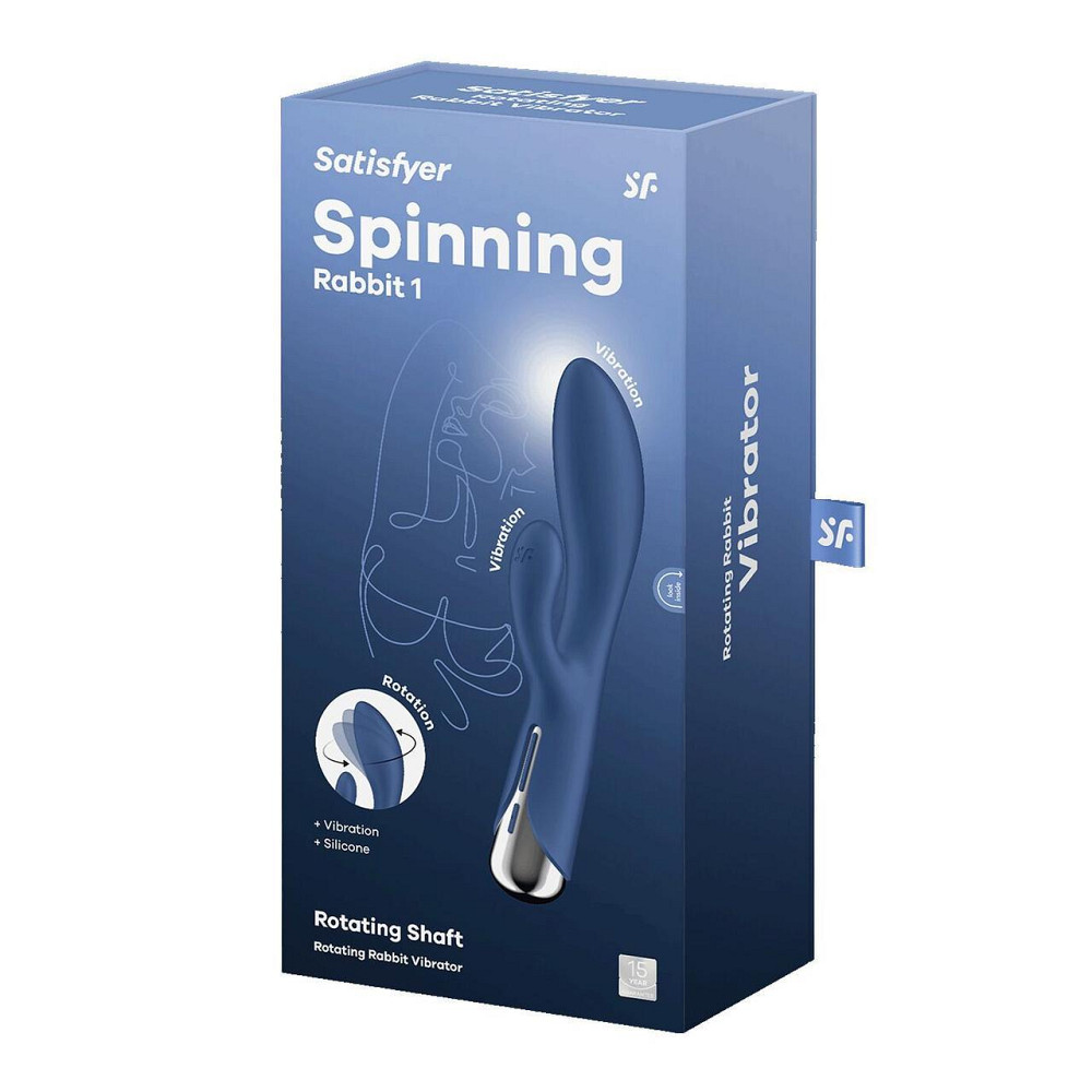 Вібратор-кролик з ротацією Satisfyer Spinning Rabbit 1 Blue, 3 мотори Sex Aura Київ - фото 8