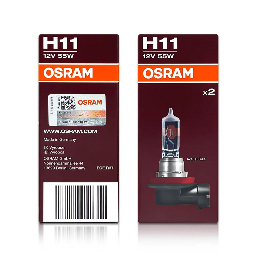 Комплект галогенових ламп OSRAM H11 64211NL-2HB Night Breaker LASER NG +150% 55W 12V PGJ19-2 (2 шт) Харків - фото 5