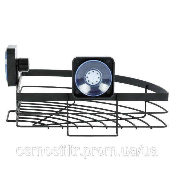 Полиця кутова Axentia чорна на присосках 22х11.5х22 см метал з порошковим покриттям (135970) Київ - фото 3