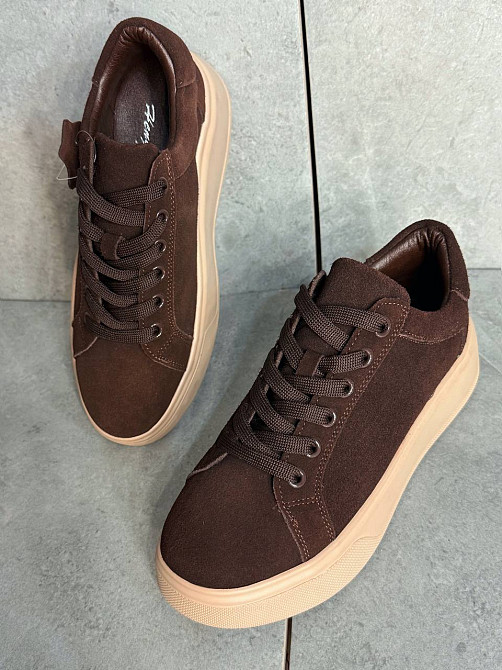 Кеди жіночі Hengji 85-12 натуральний замш на платформі коричневі, 41, 26 см Київ - фото 13