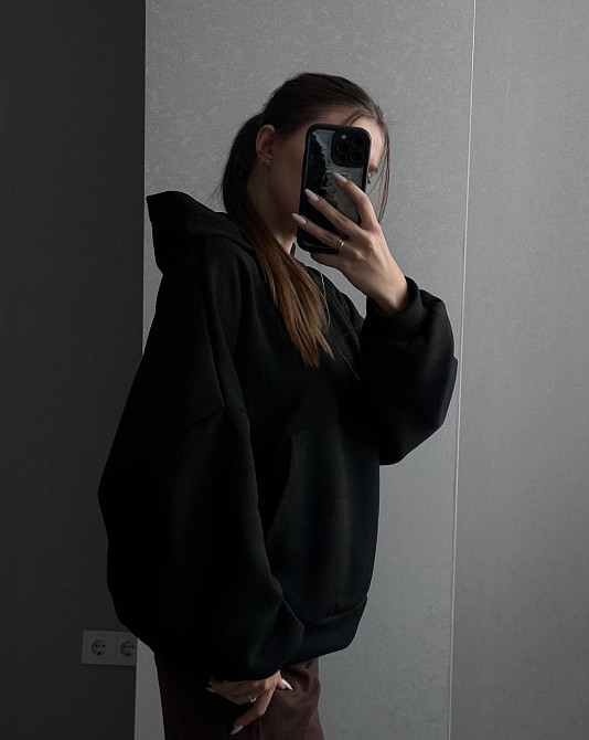 Жіноча стильна тепла худі оверсайз якісна трьохнитка на флісі Одеса - фото 10