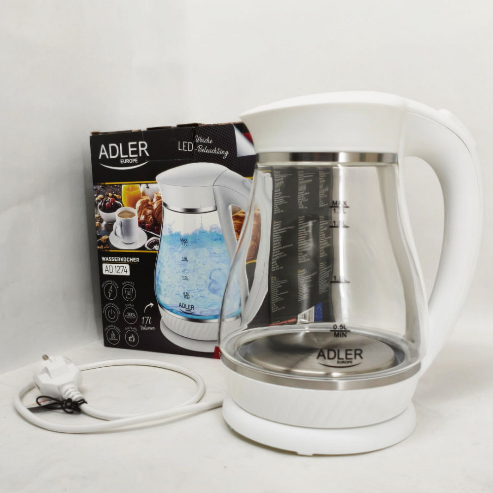 Електрочайник на кухню, Скляний електрочайник з вбудованим підсвічуванням, Побутовий чайник для кухні QN-10 Львів - фото 4