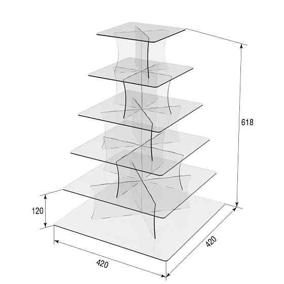 Подставка EKOSTAR под торты и для кенди бара на 6 ярусов Киев