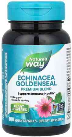 Ехінацея та гідрасстис Nature's Way Echinacea Goldenseal 900 мг 100 вег капсул Київ