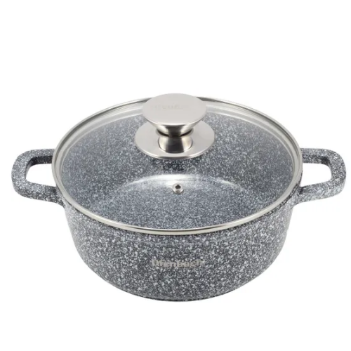 Каструля литий алюміній 2,3л 20*8см скляна кришка а/п Snow Marble 100500 Ofenbach Житомир